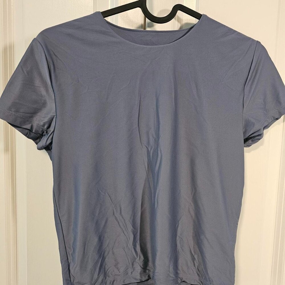 Light Baby Blue Stretchy Crop